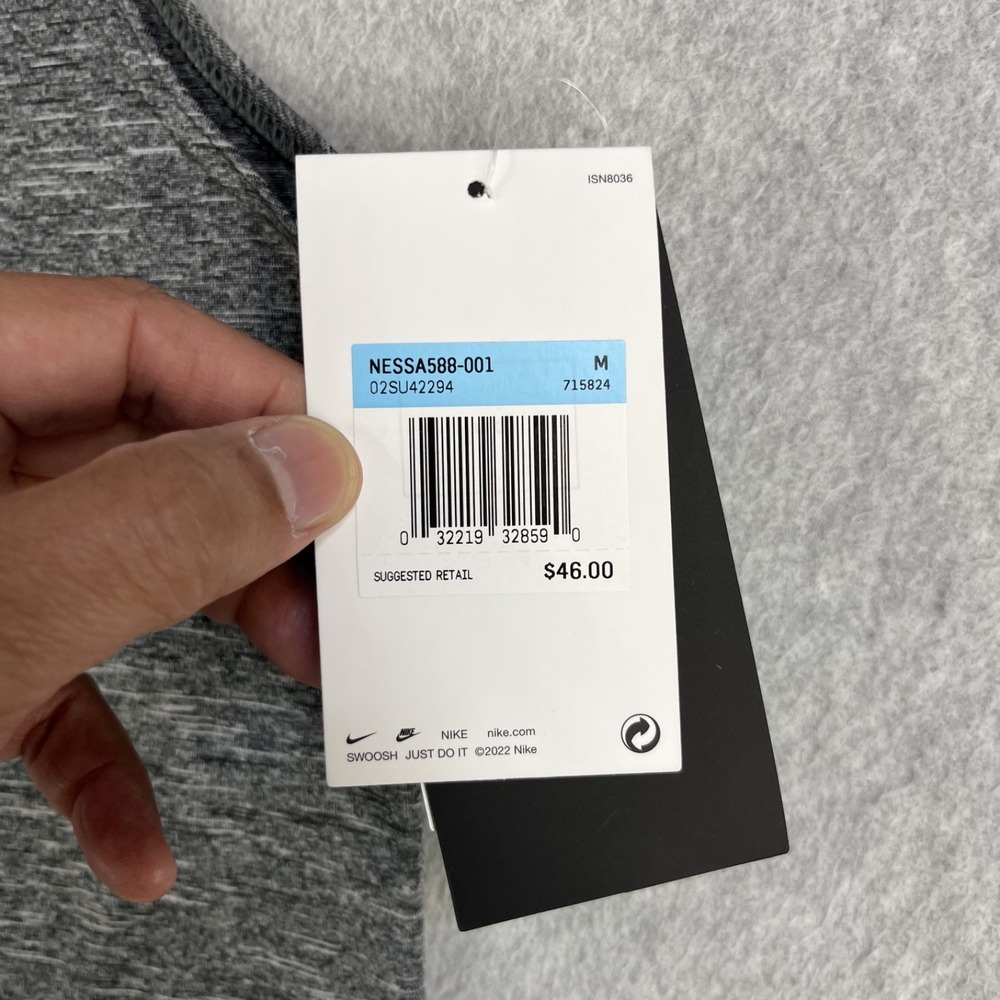 Nike Swim Dri Fit Shirt Mens Medium Gray Sleeveless Active UPF 40 Team $46 - Picture 8 of 14